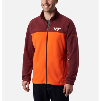 Pánské Bundy Columbia Collegiate Flanker III Fleece - Virginia Tech Tmavě Vínové Hnědé Oranžové MICH